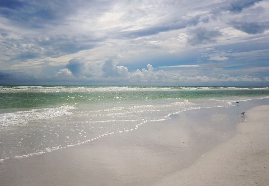 overcast skies on Siesta Beach