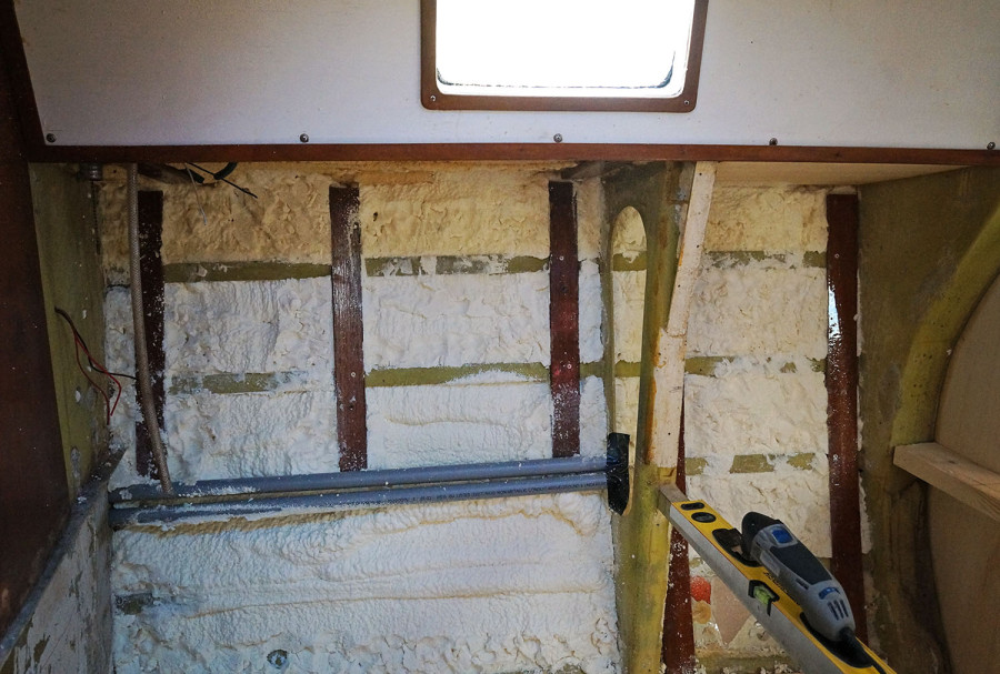 spray foam insulation in galley