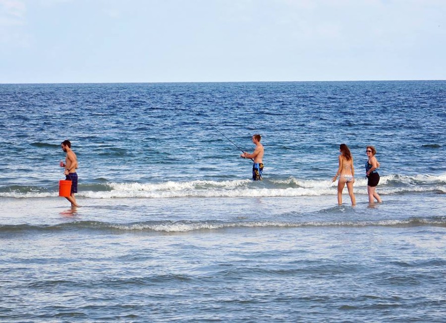 Fishing at Bathtub Reef beach