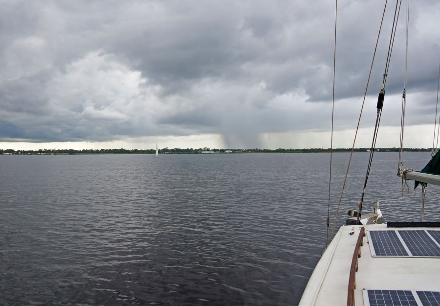 rain on St. Lucie River