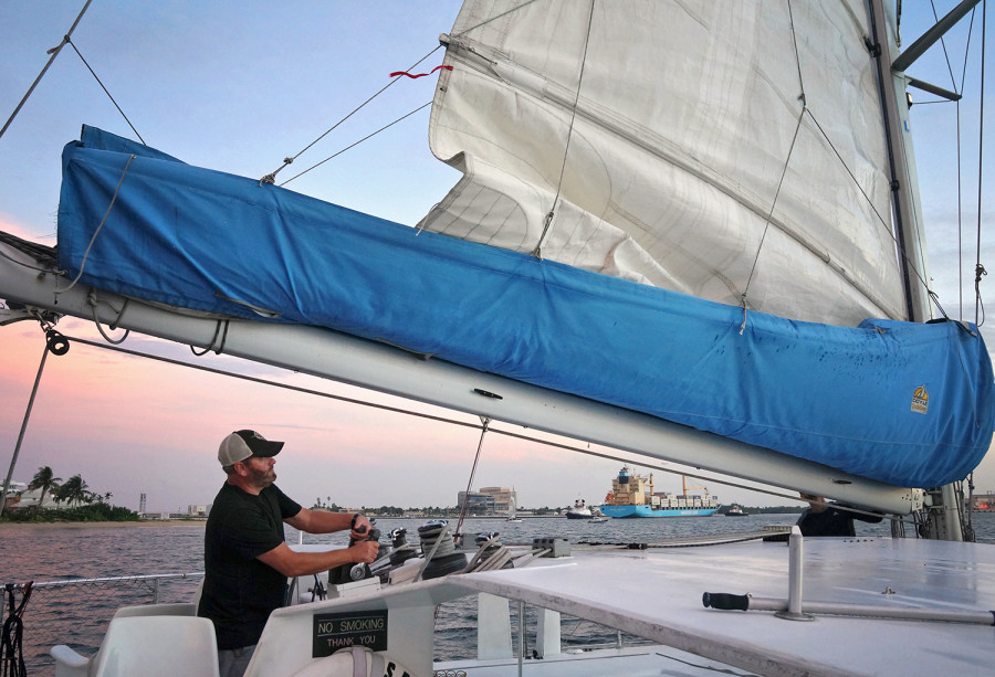 raising the mainsail