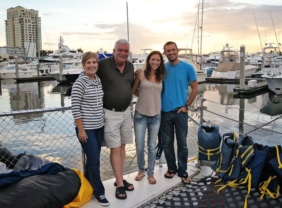 my family at a sunset cruise