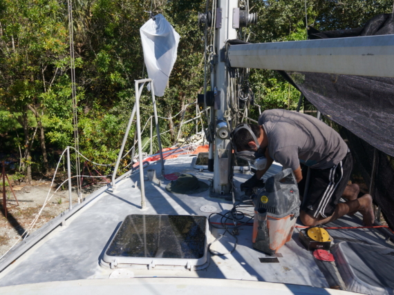 Matt sanding coachroof