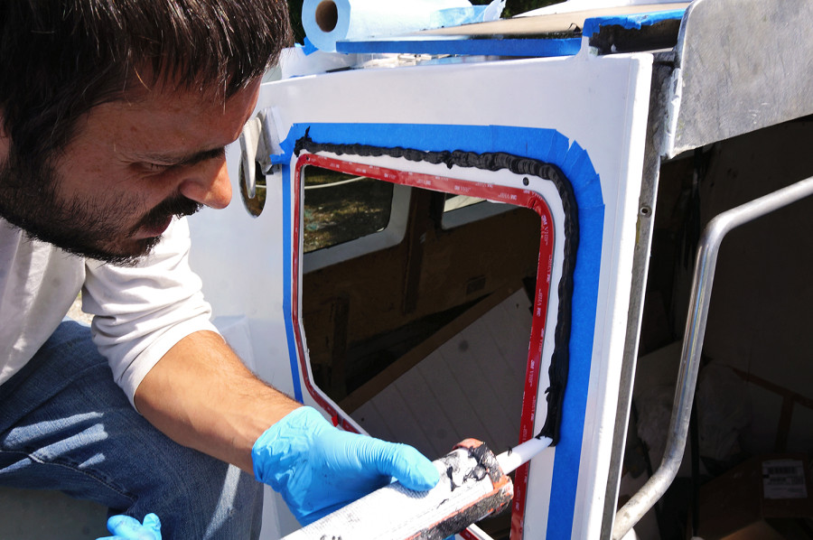 caulking window opening