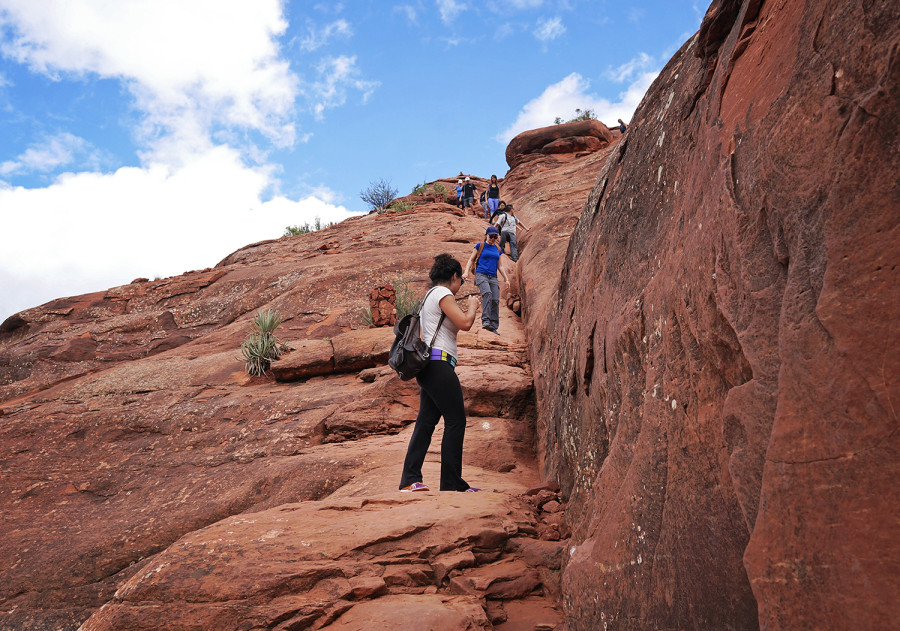 coming down Cathedral Rock