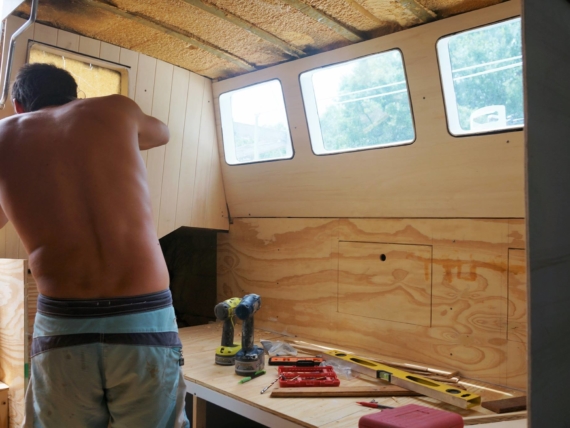 woodwork in the pilot house