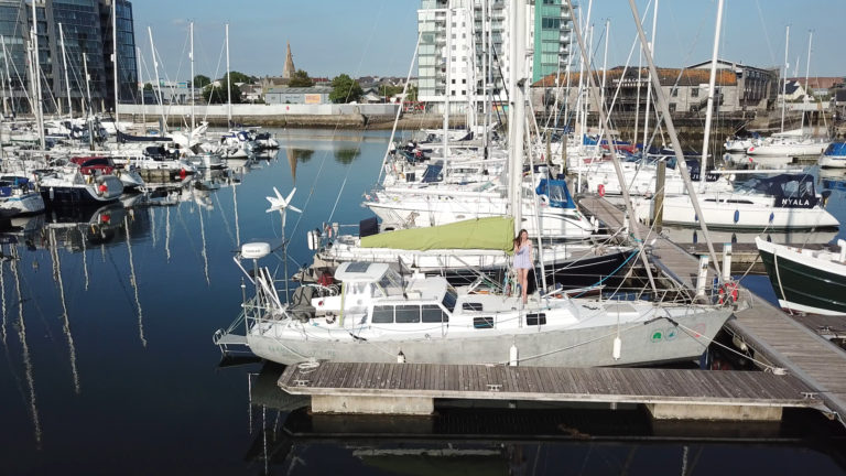 drone shot boat